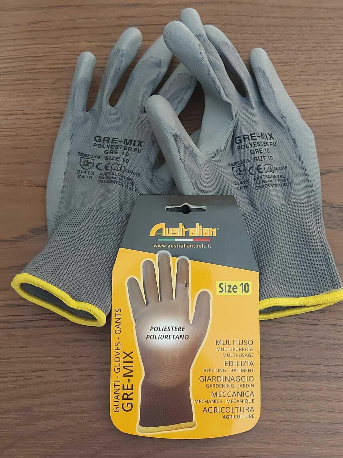 12 Paia Guanti Da Lavoro GLOVEX MAURER In Nitrile Grigio, Taglia 10, Resistenti Taglio E Abrasione